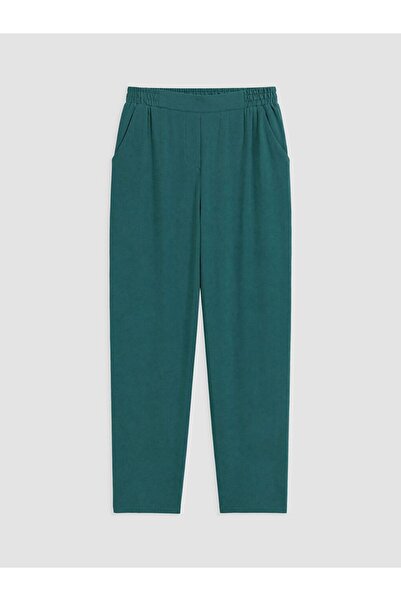 LC Waikiki Lcwaikiki classic green elastic waist carrot cut women's pants