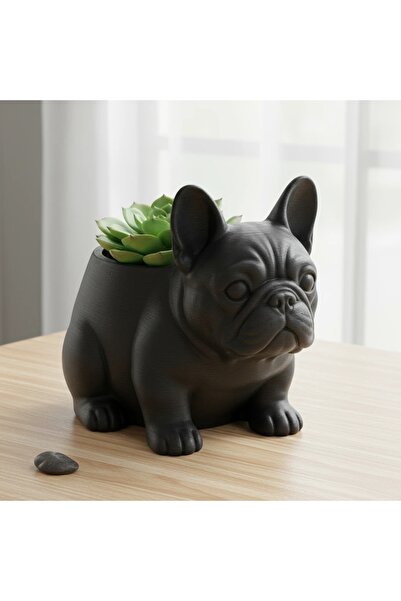 OEM Mini ghiveci decorativ, suport plante formă Buldog francez, imprimat 3D