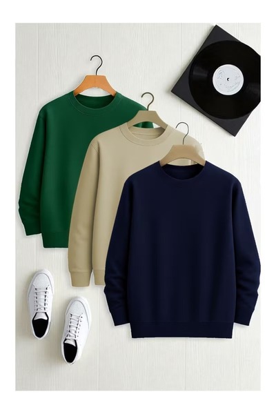 ZİYMO Unisex Crewneck Triple Advantage Comfortable Cut Sweatshirt