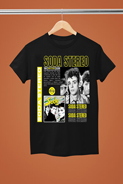 MAGORS Μπλουζάκι με στάμπα SODA STEREO, βαμβακερό, κοντομάνικο, κανονική εφαρ...