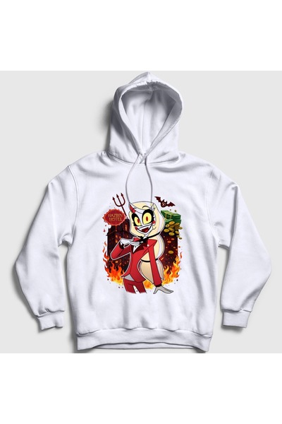 Presmono Unisex White Charlie Morningstar Hazbin Hotel Hooded Sweatshirt 6118...