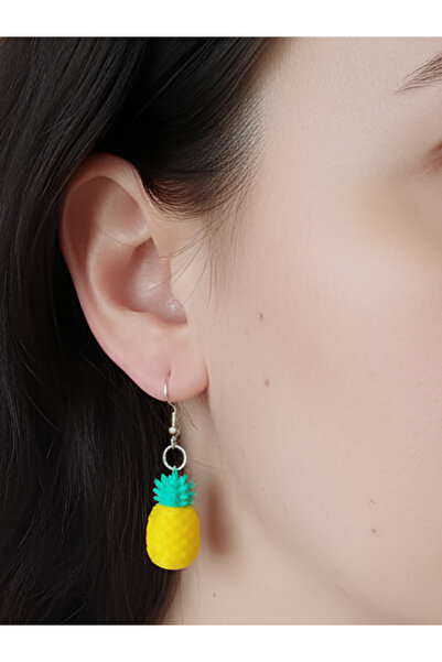 Fullment Hanging Earrings with Pineapple Figure - Colorful Summer Themed Desi...