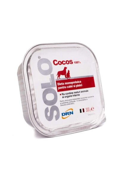 Solo Hrană pentru câini, Solo, conservă monoproteică, pulpă de cocos 300 g