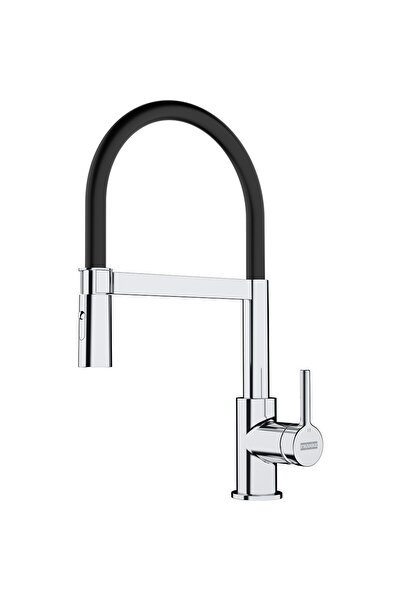 Franke Lina Semi Pro Ψηλή Μπαταρία Κουζίνας Πάγκου με Ντουζ Chrome Black