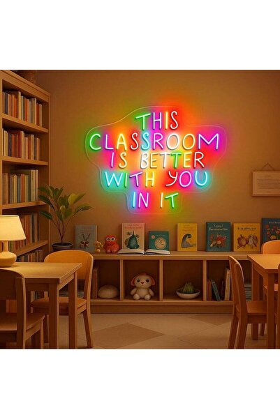 Slasa This Classroom Is Better With You LED Neon Sign 40×43 cm, Multicolor, w...