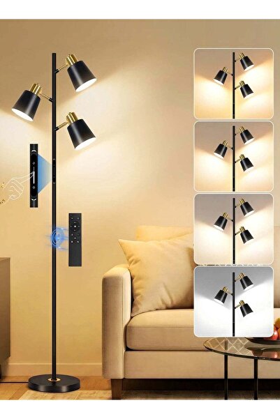 OUTON مصباح أرضي LED على شكل شجرة بقوة 36 واط، مع لمبات مدمجة، إضاءة أرضية حد...