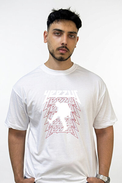 Anetos تي شيرت أبيض كبير الحجم مطبوع بتصميم Kanye West Yeezus_3