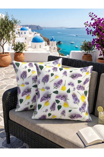 shopshop ss 2-Piece Vibrant Lilac Tulip Vibrant Colors Digital Printed (43X43...