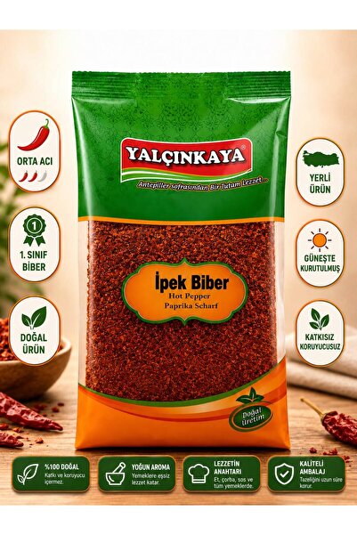 Yalçınkaya İpek Pul Biber 500g Orta Acı 1.Sınıf