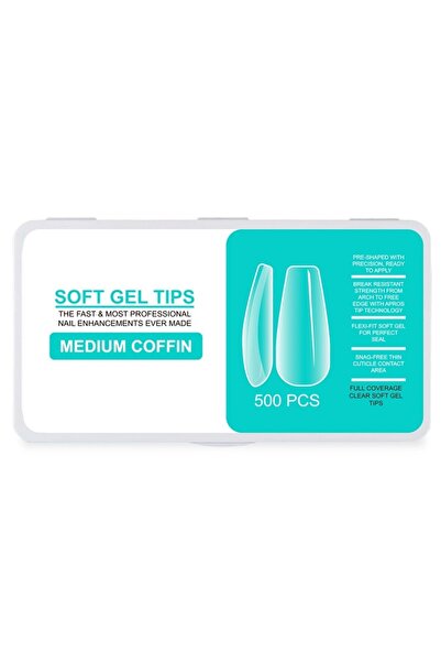 UPLAC Gelly Tips Μαλακά 240 τεμάχια Σχήμα Φέρετρο Μεσαίο