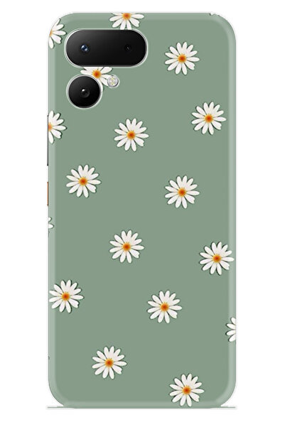 TECNO Curve 2 Uyumlu Kılıf Boutique Baskılı Resimli Yeşil Papatyalar Pcode -041