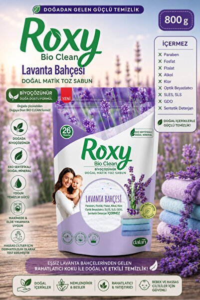 Dalan Roxy Bio Clean Lavanta Bahçesi Doğal Matik Toz Sabun 800g