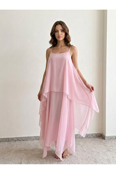 Lovely butik Ασύμμετρο κομψό μίντι φόρεμα με λεπτομέρεια στρώσεων και λουράκι...