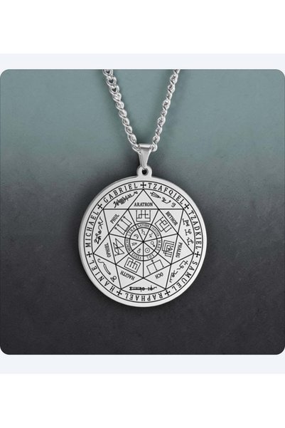 ESJ Stainless Steel Seven Archangels Haniel Michael Gabriel Women's Necklace 60 cm