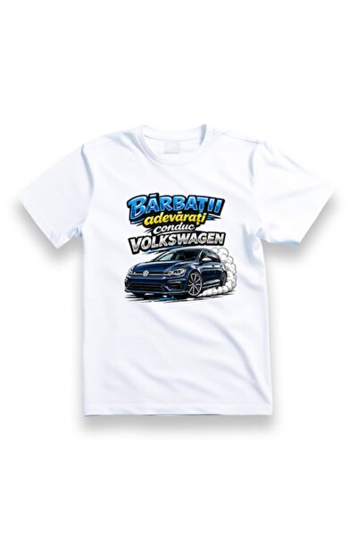 OEM Tricou personalizat cu mesaj: Bărbații adevărați condusc Volkswagen, 100%...