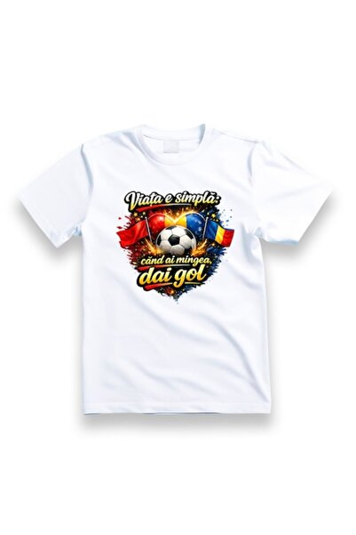 OEM Tricou personalizat, 100% bumbac, alb, M, mesaj: "Viața este simplă: când...