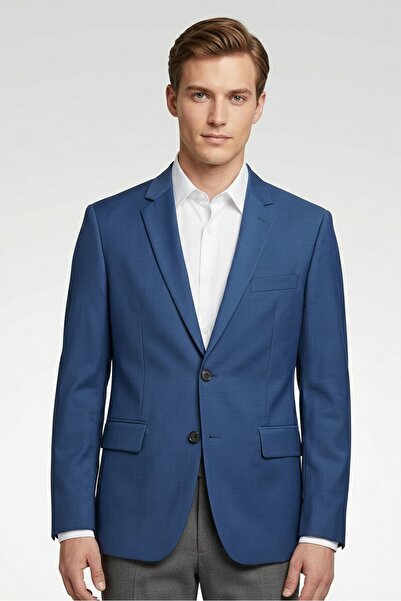SANDRO Men Classic Fit Solid Casual Blazer, Slate Blue