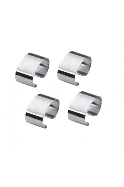 adhoreca Set 4x Inel servetele din inox, 5x3 cm