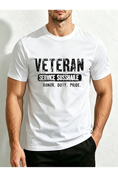 NOURAM تي شيرت رجالي من Service Sussaile Honor Duty Pride برقبة دائرية، تصميم...