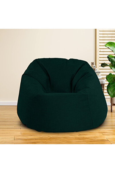 In House Solly Linen Bean Bag Chair - Small - Dark Green
