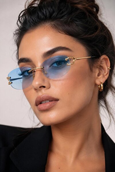 ModaLucci Vintage Stil İnce Saplı Oval Güneş Gözlüğü