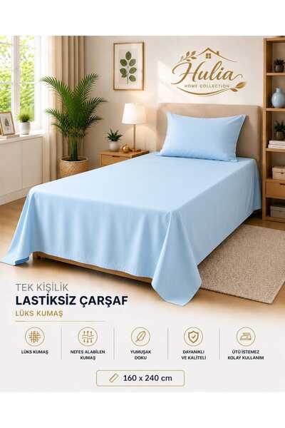 hulia home Ranforce Non-Elastic Sheet Set Double Size Raw Cotton Pillowcase I...