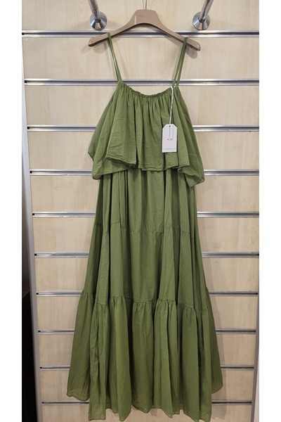 Park Moda Cotton Long Italian Dress with Rope Straps