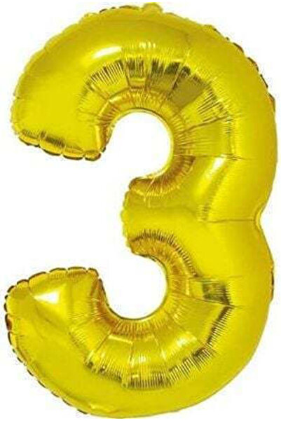 Godan Balon Folie Jumbo Numărul 3 Auriu 85cm