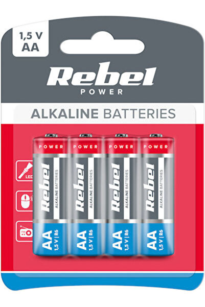 Rebel Baterie alcalină AA 1.5V 4 bucăți Cod: BAT0061B