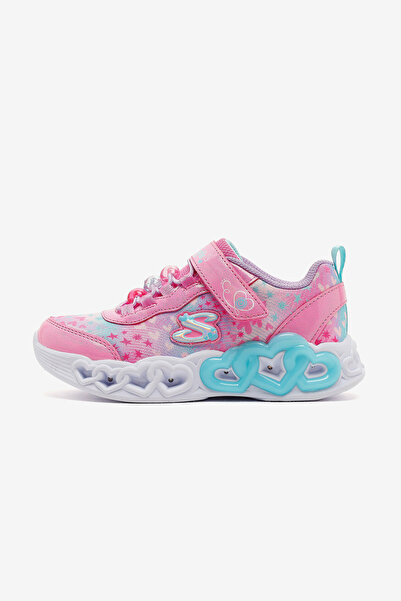 SKECHERS Children's Infinite Heart Lights Shoes 303261L Pkmt Pink Juststep
