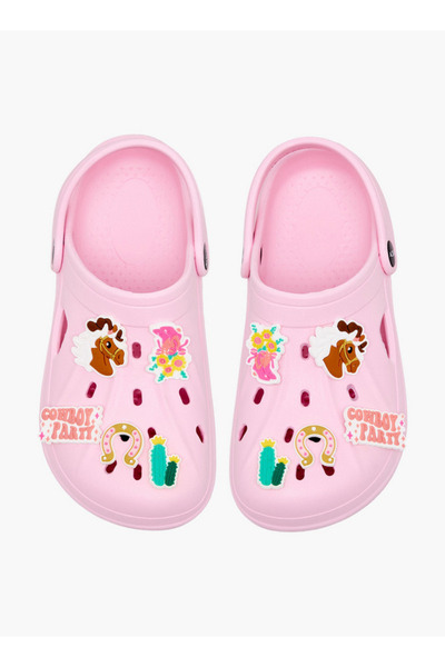 Aqua Girls Western Jibbitz Clogs