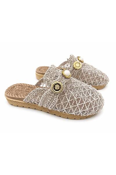 PAPUCUMUN DÜNYASI Women's Breathable Bohemian and Natural Lightweight Slipper...