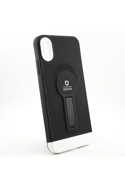 Flippy Husa Armor Design cu Stand pentru Apple iPhone X/XS Max, Negru/Alb, Su...