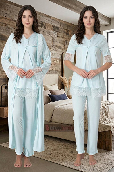 lohusahamile 100% Cotton Maternity Pajama Set with Easy Breastfeeding Feature...