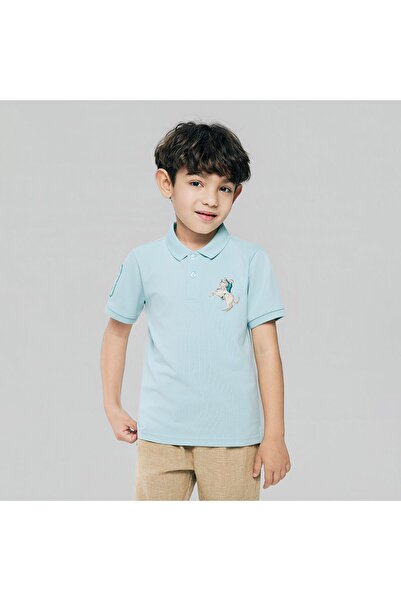 Giordano Kid's Cotton Polo with Napoleon Embroidery
