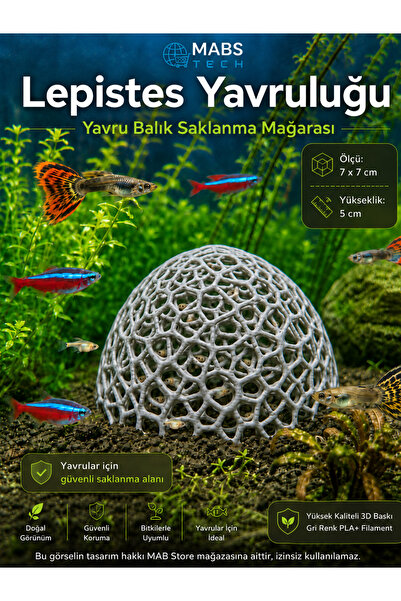 Mabs Tech Aquarium Fish Breeding - Baby Guppy and Shrimp Hiding Cave 3D Print...