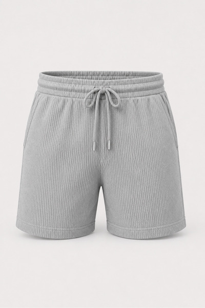MARKATEM Feeling Men's Premium Basic Shorts Elastic Waist Comfortable Fit Rib...