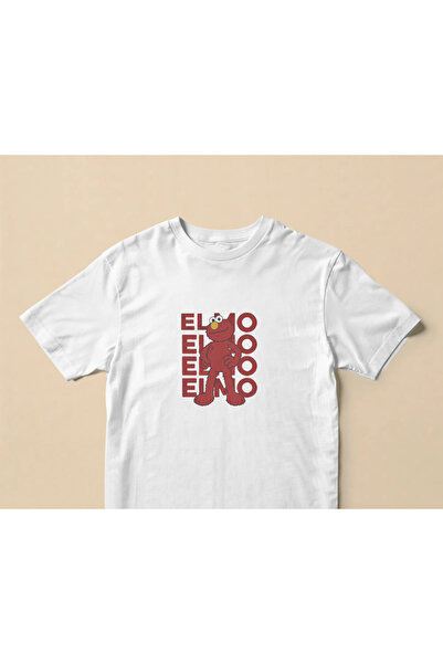 buzagi Elmo Regular Unisex White T-Shirt