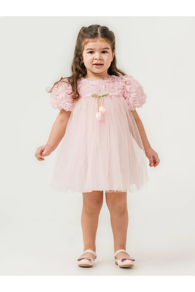 Maison Bebe فستان سهرة من التول للفتيات من Cocosiss مع إبزيم على شكل زهرة الت...