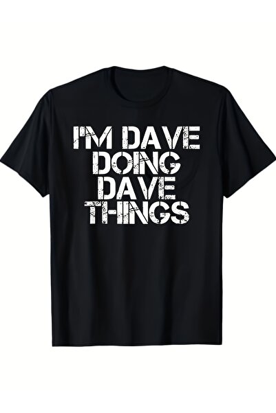 212Wear تي شيرت رجالي بأكمام قصيرة - طباعة جرافيك 'I'm Doing Dave Things' بال...