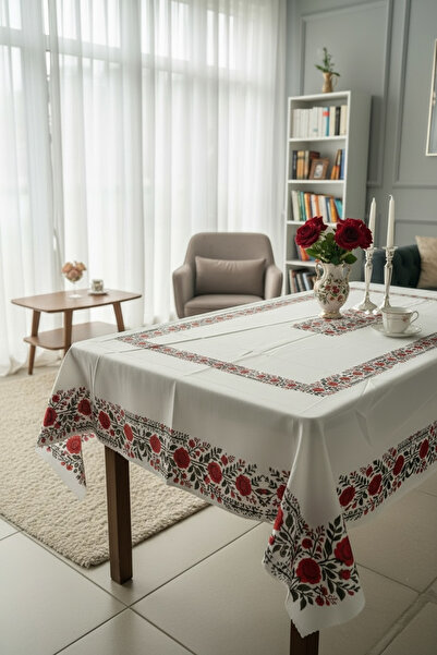Softifyhome Dijital Baskılı Masa Örtüsü 160x220 cm 6-8 Kişilik Dertsiz Kumaş ...