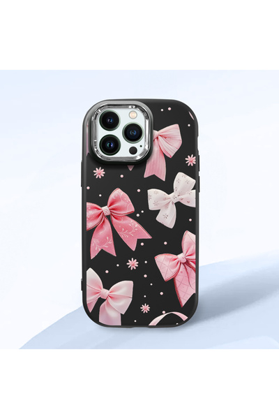 PATTERNOVA iPhone 13 Pro Uyumlu Büyük fiyonk minimalist kılıf, nazik kız tam ...