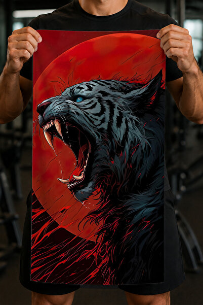 Charmbi Prosop sportiv cu design special White Tiger 45x90 |   Imprimare digi...