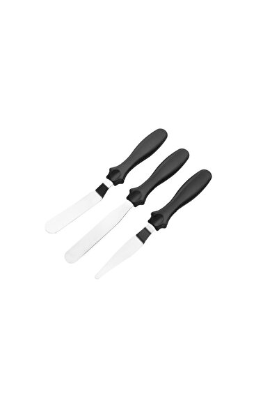 Tala Set 3 spatule decorare, Tala, Inox/Plastic, Negru/Argintiu