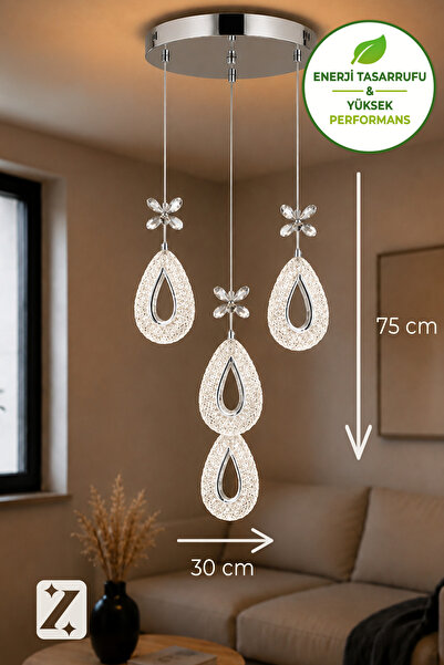 Damla 4'lü Modern Led Avize - LED Sarkıt Avize