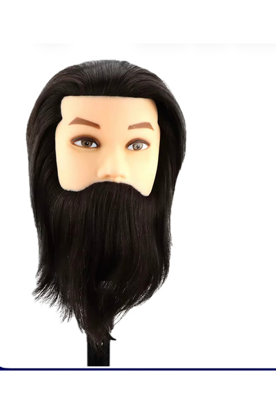 Alya Simin Hair Kuaför Eğitim Mankeni Gerçek Saç Sakal Bıyık Berber Eğitim Pu...