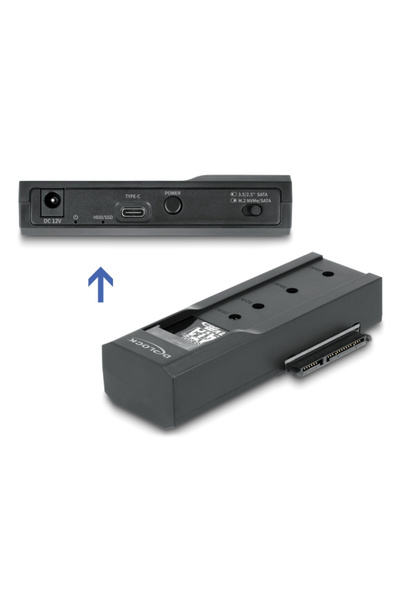 DELOCK Σταθμός σύνδεσης 64253 για M.2 NVMe/SATA SSD & HDD, 10Gbps, μαύρο