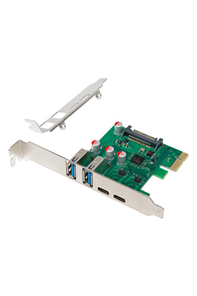 POWERTECH κάρτα επέκτασης PCIe σε 2x USB & 2x USB-C ST632, 5Gbps, NEC D720201