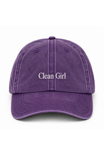 WeavedCo Clean Girl Embroidered Hat, Clean Girl Vintage Washed Baseball Cap (...