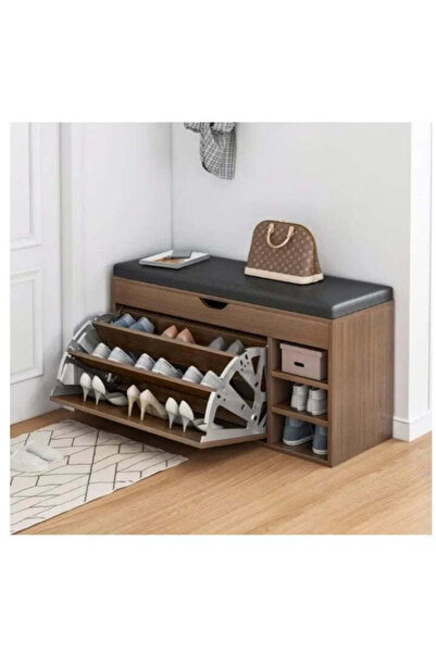 Promagg Pantofar cu bancă, Organizator de pantofi cu multiple rafturi, 80x34x...